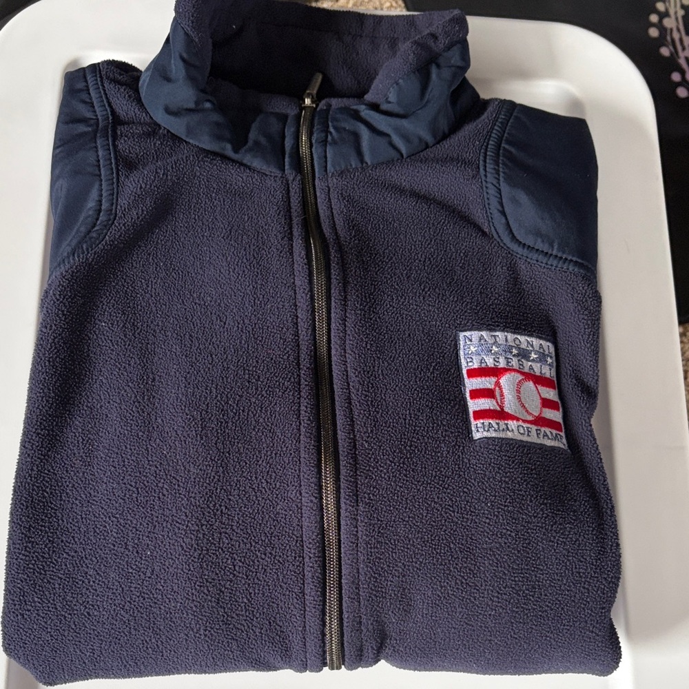 Navy Blue Fleece Jacket with Hall of Fame Patch